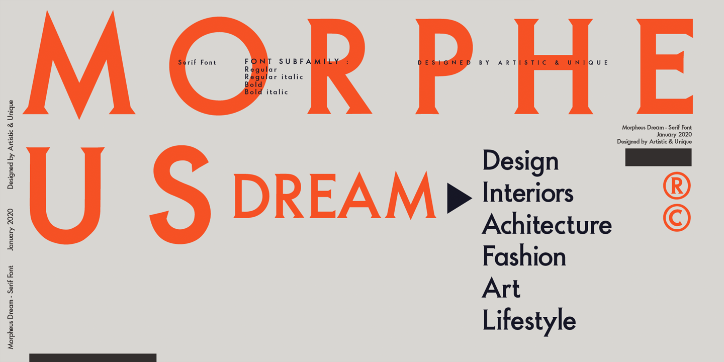 Przykładowa czcionka Morpheus Dream #1